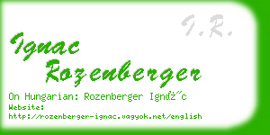 ignac rozenberger business card